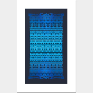 Runic Pattern Blue Posters and Art